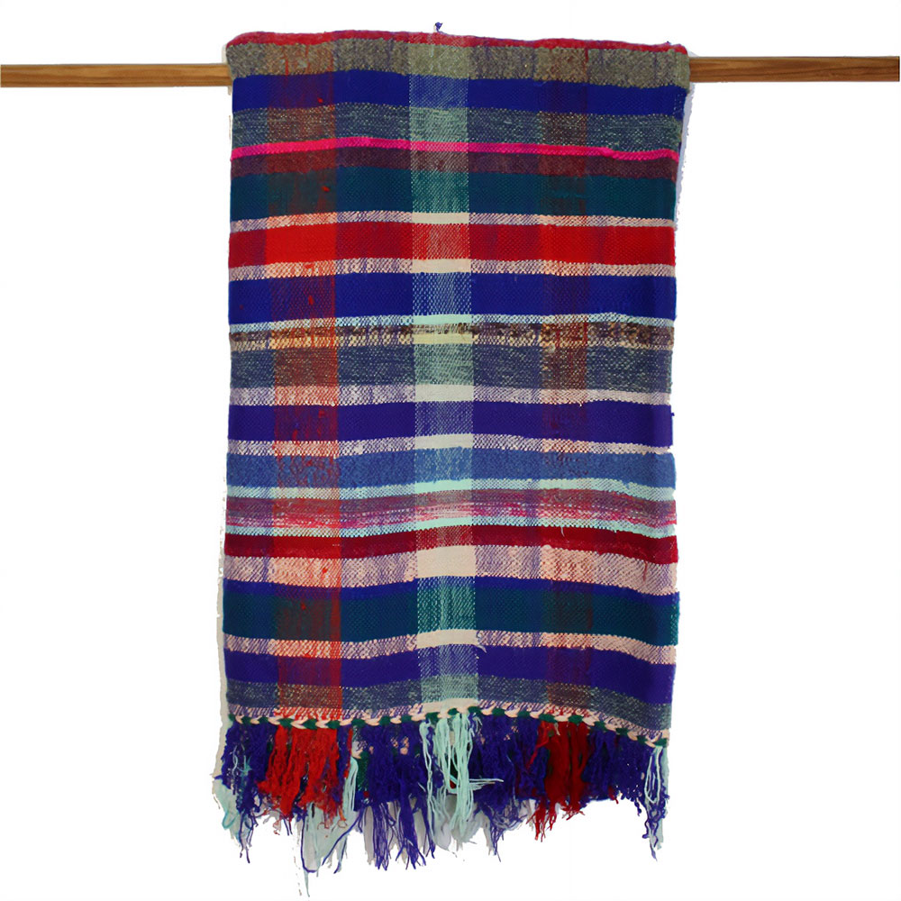 ビザラ(ハイク) チェック柄ベッドカバー 一点物-17