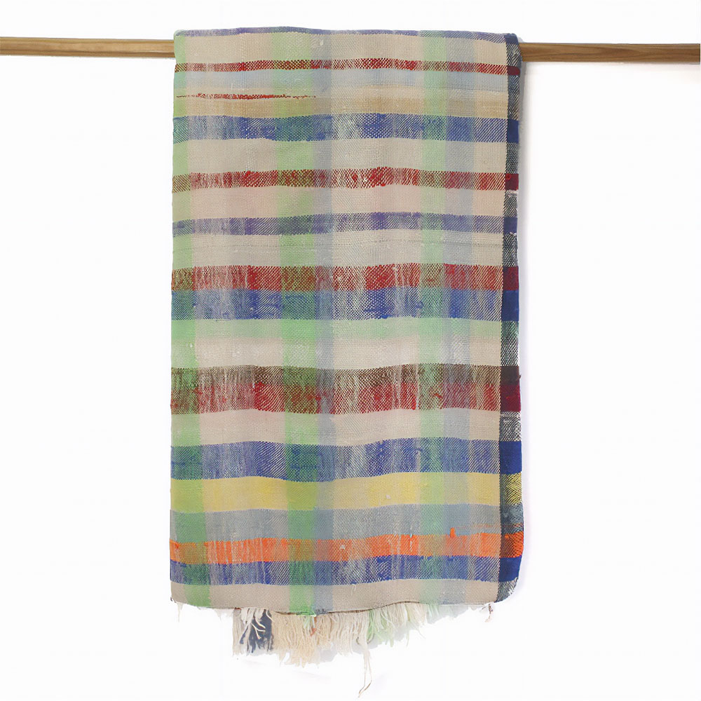 ビザラ チェック柄ベッドカバー 一点物-42