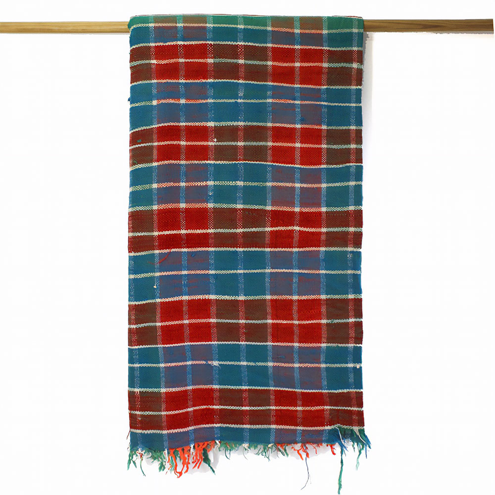 ビザラ チェック柄ベッドカバー 一点物-55