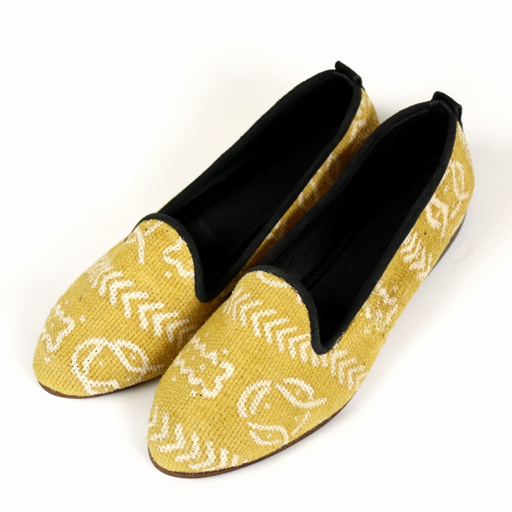 泥染めスリッポン 黄 24SS一点物 @17000→13600