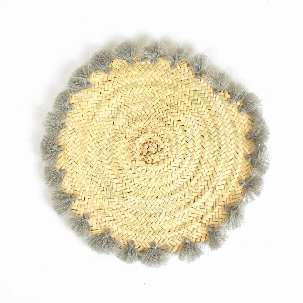 タザまんまる ランチョンマット タッセル付き グレー 24SS一点物 @3800→3040