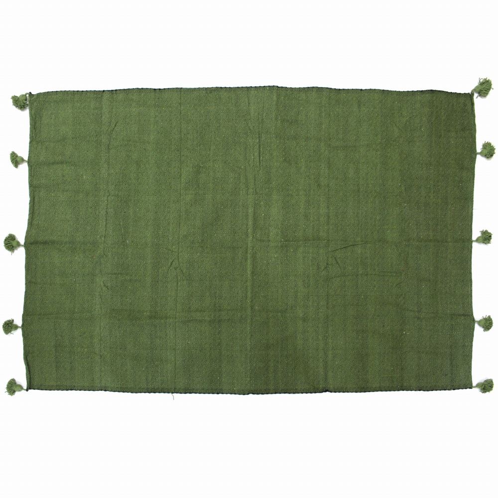 コットンラグ ポンポン付き 緑 24SS一点物 @24000→19200