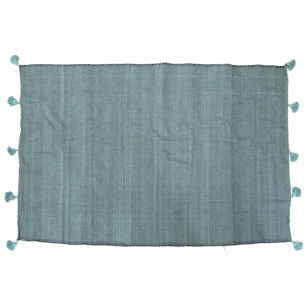 コットンラグ ポンポン付き 水色 24SS一点物 @24000→19200