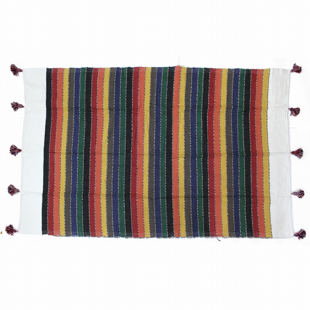 コットンラグ ポンポン付き レインボー 24SS一点物 @24000→19200