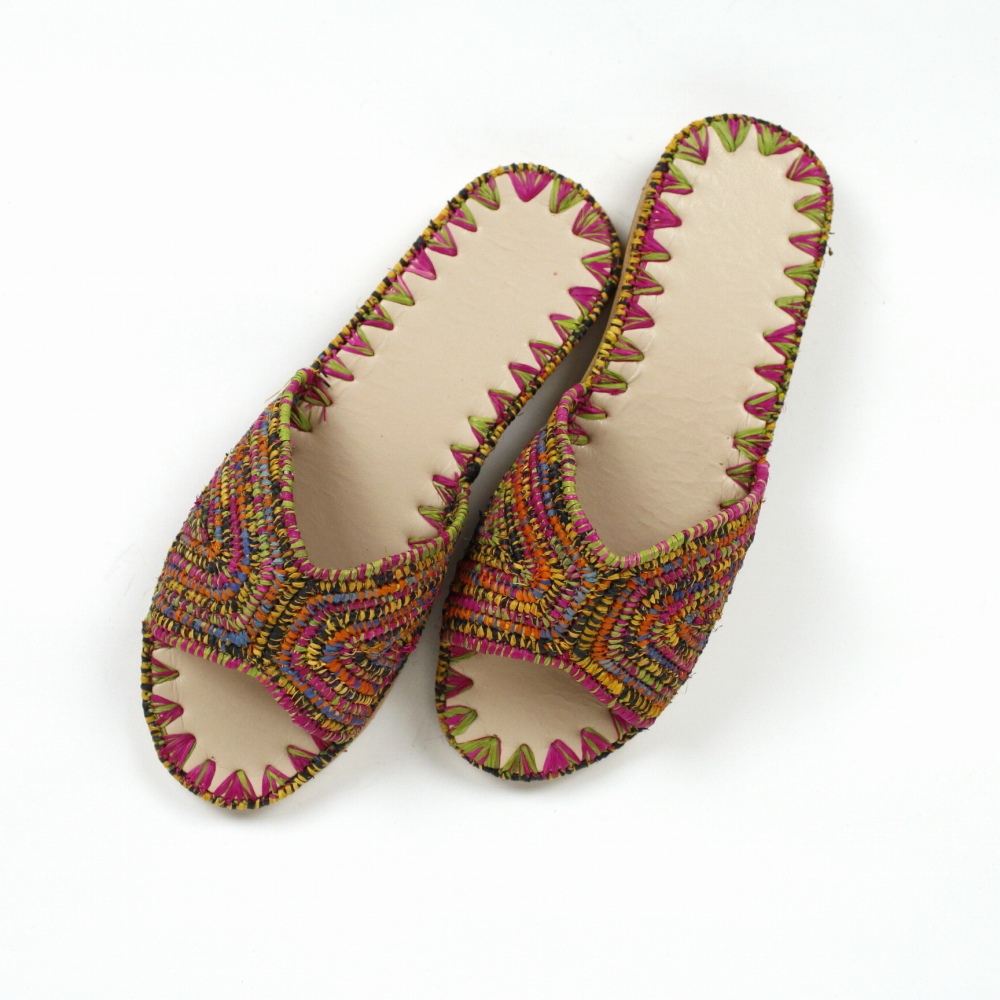 【SALE】ラフィアサンダル マルチカラー 24SS一点物 @19000→15200