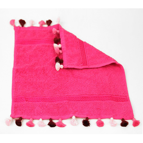 ポンポン付ハンドタオル