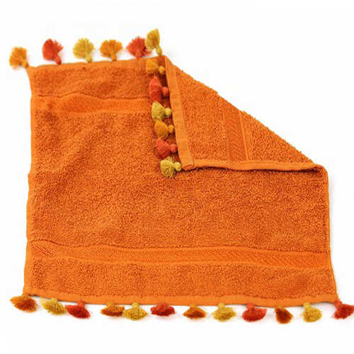 ポンポン付ハンドタオル