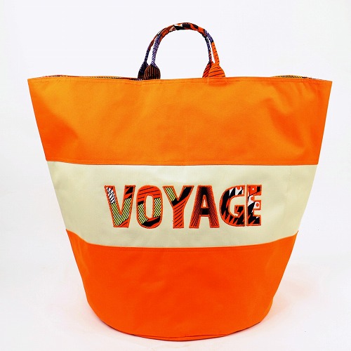セネガル ロゴ入り筒バッグ オレンジ VOYAGE 一点もの02