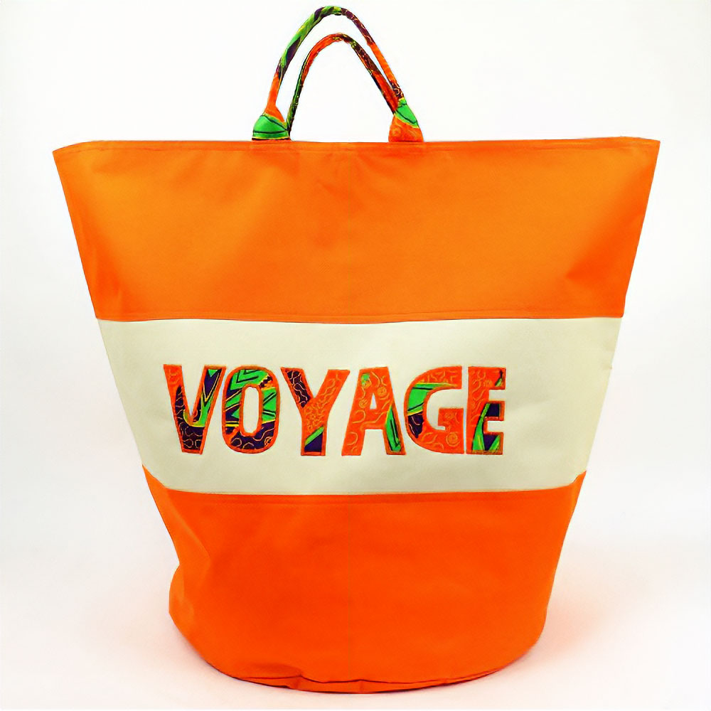 セネガル ロゴ入り筒バッグ オレンジ VOYAGE 一点もの03