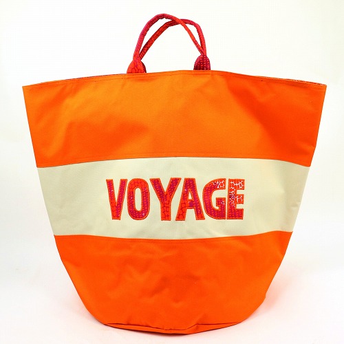 セネガル ロゴ入り筒バッグ オレンジ VOYAGE 一点もの04