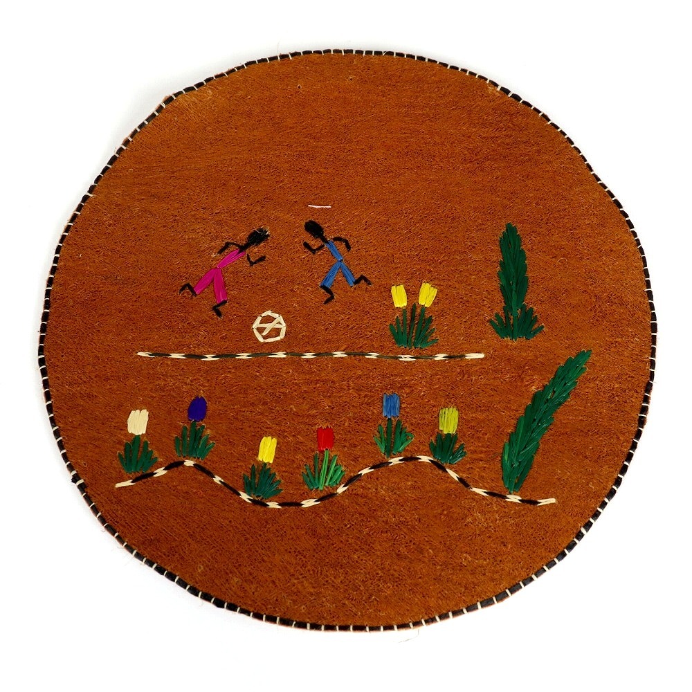 バーククロス ラフィア刺繍テーブルマット アソート