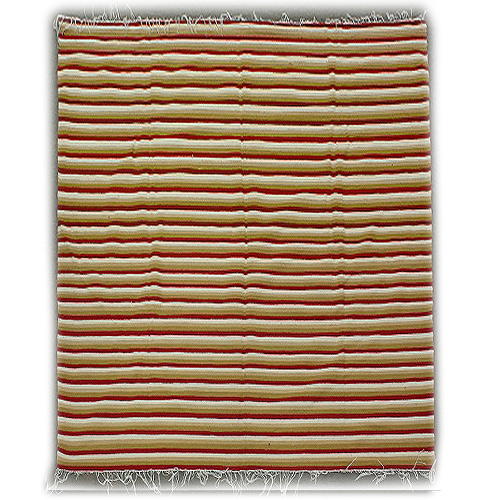 ボーダー柄羊毛ブランケット 155X200一点物