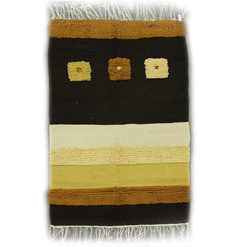 チュニジアキリム 起毛柄 こげ茶・茶 178X98 一点物