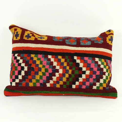 オールドキリムクッションカバー長方形 クッション付 1505 一点物
