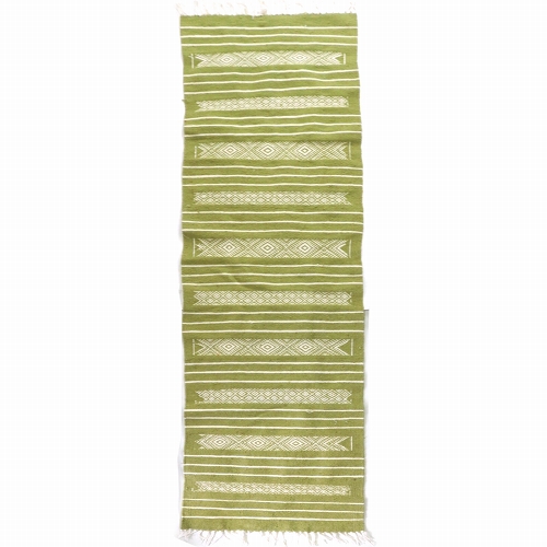 チュニジアキリム 廊下用 2M x0.5M 1903黄緑 一点もの