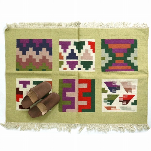 GAFSAガフサ キリムタペストリー 1901黄緑 一点もの