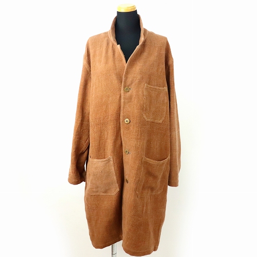 【受注】AFJK-12 草木染コート 茶無地 一点物