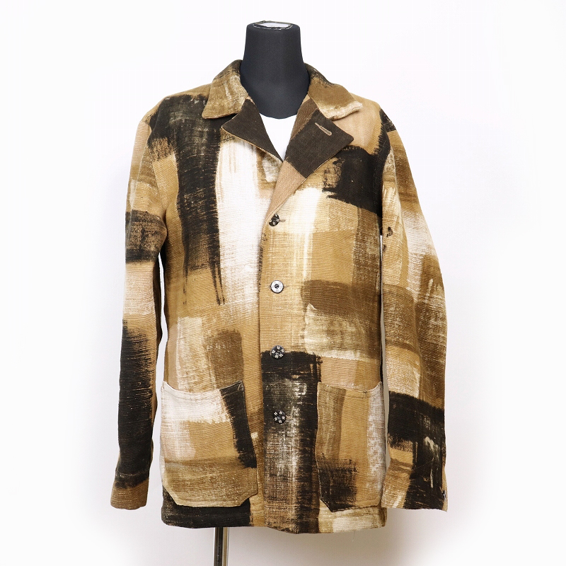 【受注】泥染ジャケットL NDOMO(AFJK-13)ふぞろい格子