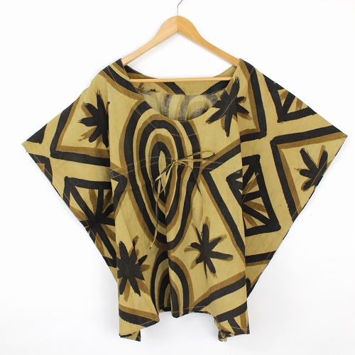 【SALE】泥染めブラウス ぐるぐる@\8000→5600