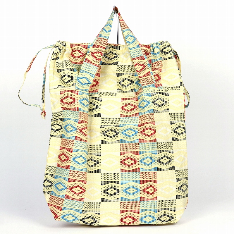 パーニュ巾着エコバッグ 大 139 ケンテ黄金格子 SHP O41 【タグ無】