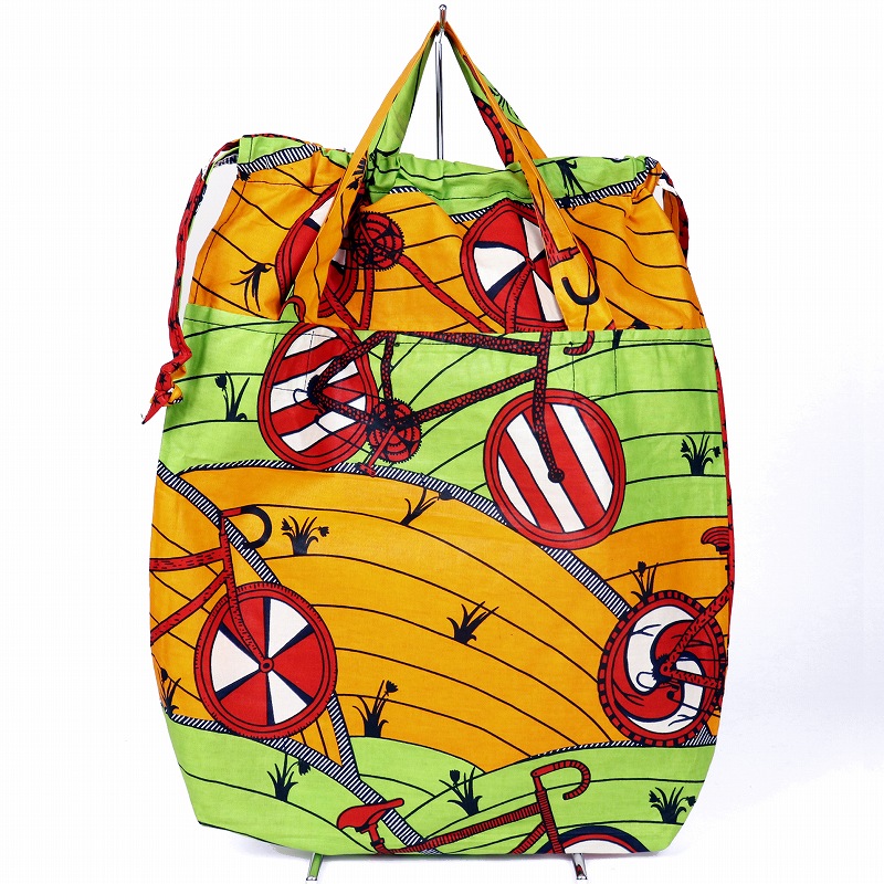 パーニュ巾着エコバッグ 大 161 自転車 赤 T01 SHP