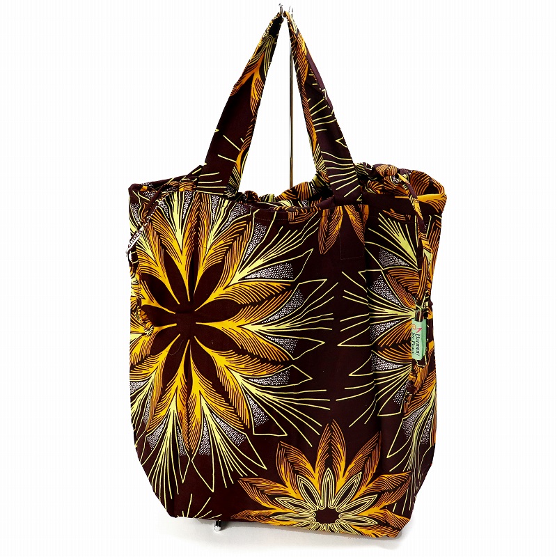 パーニュ巾着エコバッグ 大 169 ガーベラ オレンジ S122