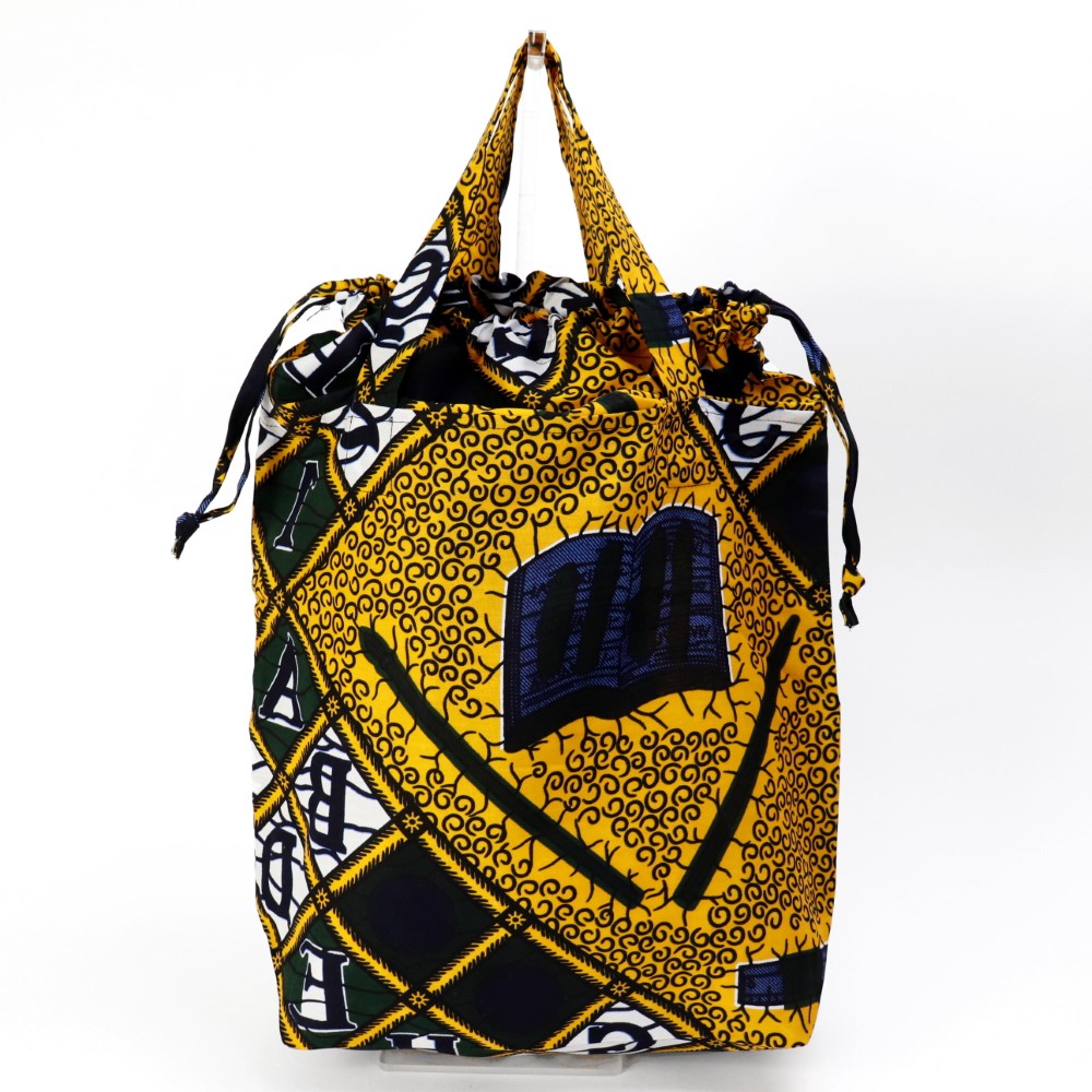 パーニュ巾着エコバッグ 大 208 学校 黄