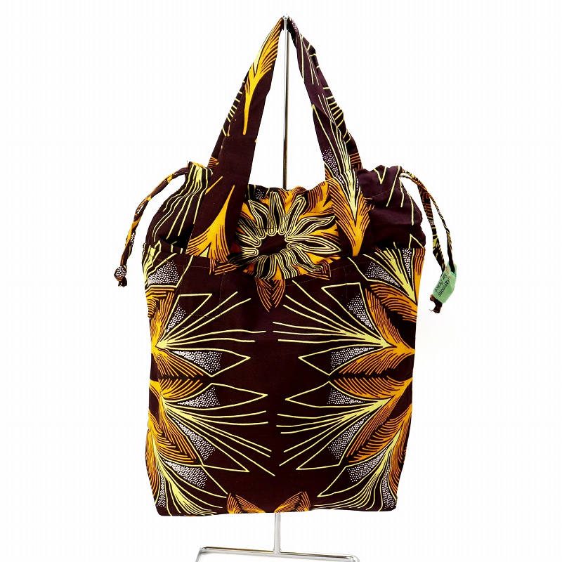 パーニュ巾着エコバッグ 小 169 ガーベラ オレンジS122