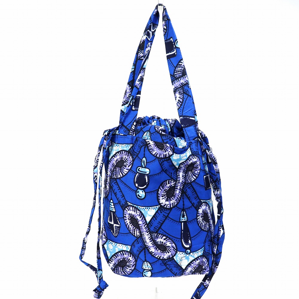 パーニュ巾着エコバッグ 小 シャンデリア 青