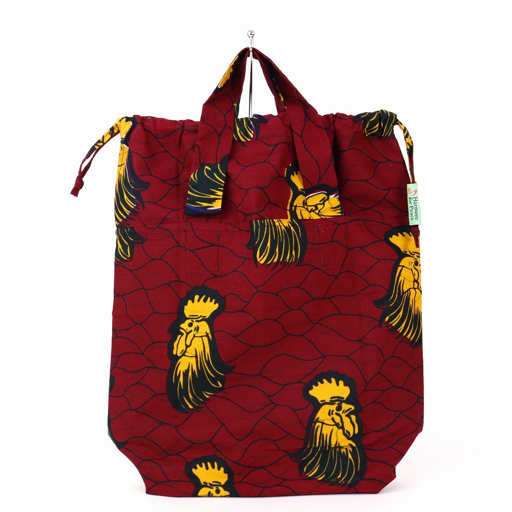 パーニュ巾着エコバッグ 中 120 にわとり赤 BHP L28