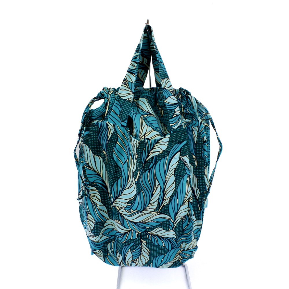 パーニュ巾着エコバッグ 中 184 フェザー ターコイズ W199