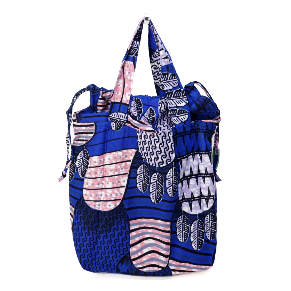 パーニュ巾着エコバッグ 中 187 公園 青ピンク