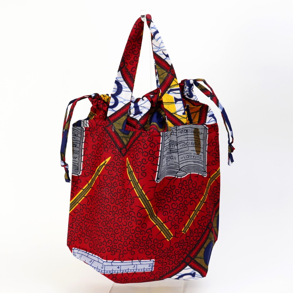 パーニュ巾着エコバッグ 中 207 学校 赤