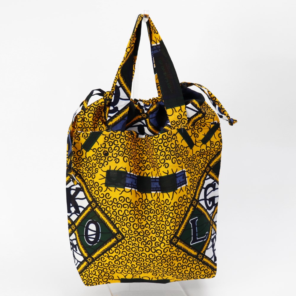 パーニュ巾着エコバッグ 中 208 学校 黄