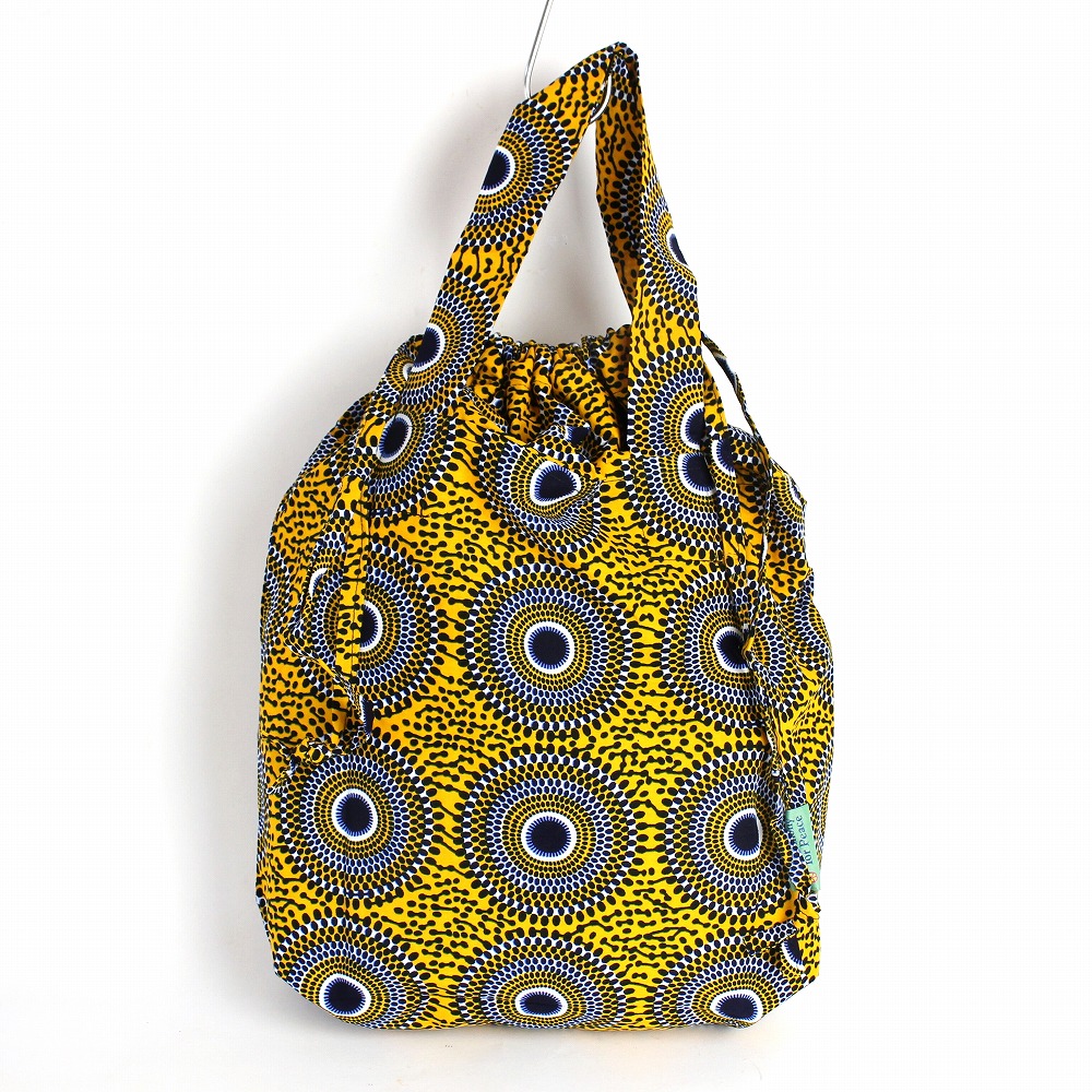 パーニュ巾着エコバッグ 中 丸黄