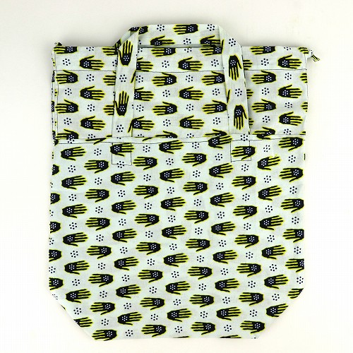 パーニュ巾着エコバッグ 中 89 白地手 BHP