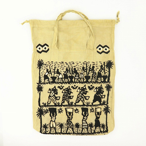 泥染め巾着エコバッグ ジェンネ