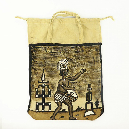 泥染め巾着エコバッグ ジャンベ