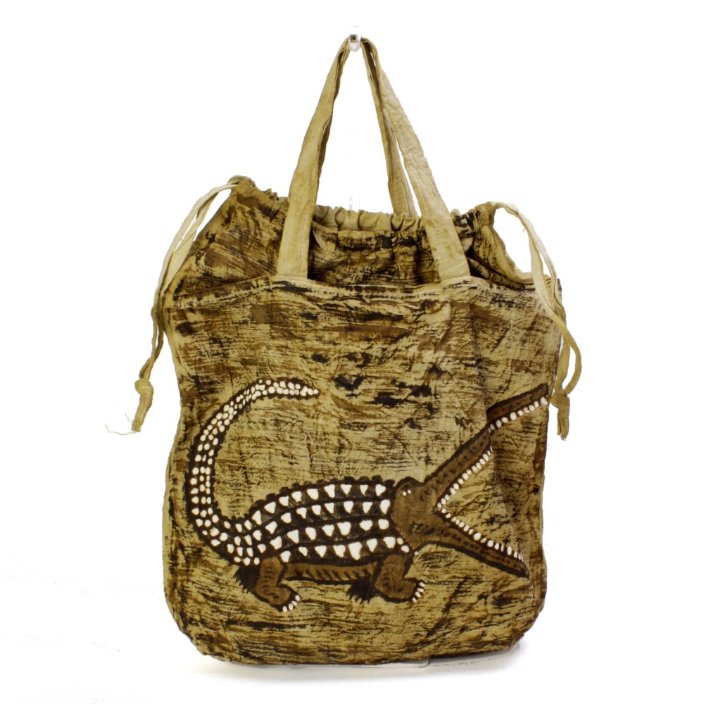 泥染め巾着エコバッグ アフリカ大陸