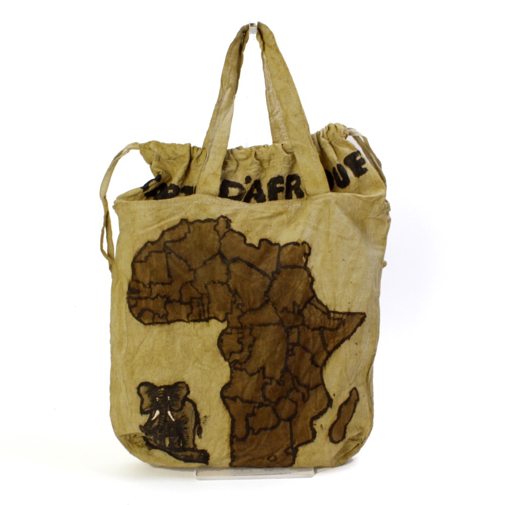 泥染め巾着エコバッグ クロコダイル