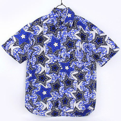 パーニュ半袖シャツノーマル襟 M 青星08