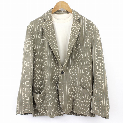 【受注】泥染めジャケット　グレー柄01