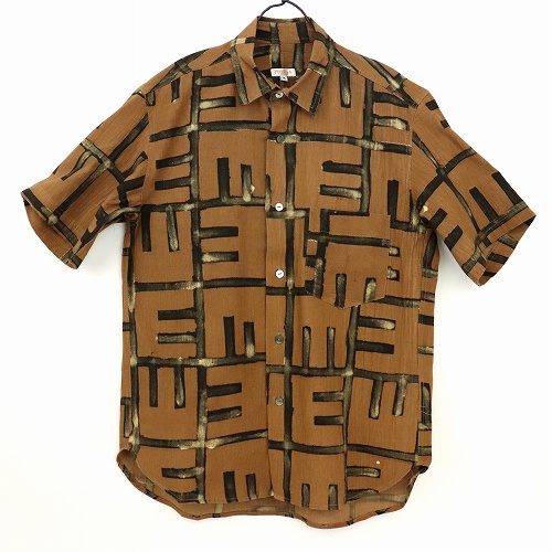 泥染半袖シャツM 茶レンガ01