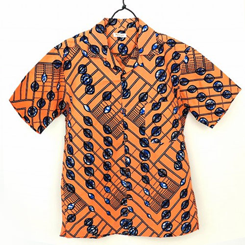 パーニュアフロシャツ 開襟 ピンクベージュ