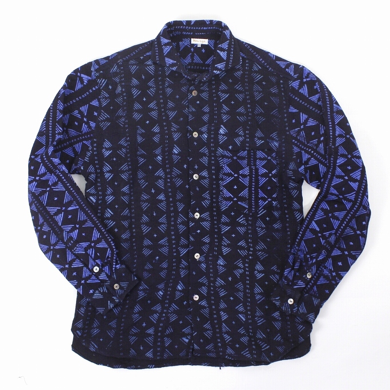 藍染中厚長袖シャツ XXLL _01　一点物