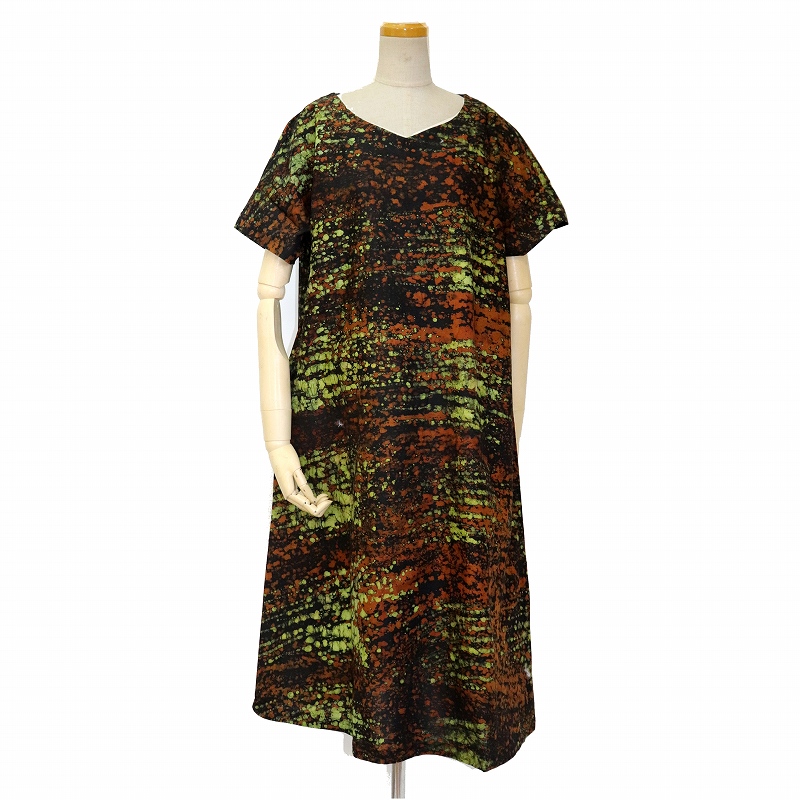 ガーナバティック布 フレンチスリーブワンピース 02