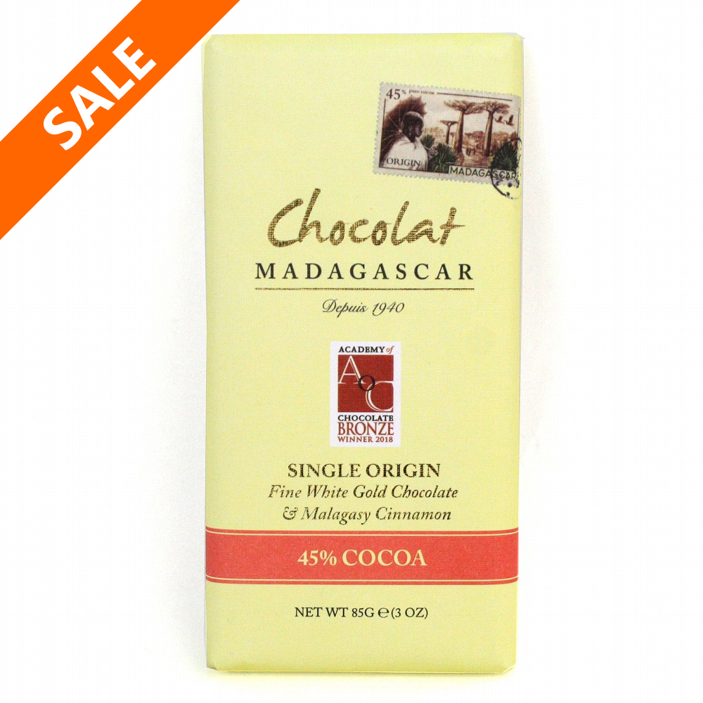 【期間限定20%OFFセール】ショコラマダガスカル ホワイトゴールドチョコレート45% マダガスカルシナモン @1100→880円