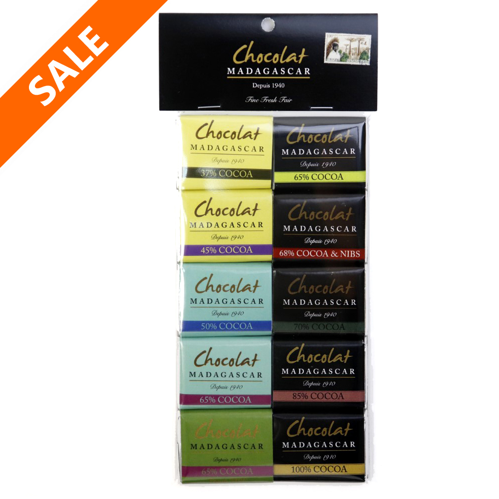 【賞味期限間近40%OFFセール】ショコラマダガスカル ミニタブレット 5G 10種アソート10枚入  @1000→600円