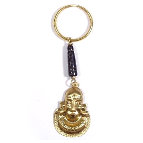 【SALE】真鍮型押しマスク棒グラスキーホルダー @1200→960円