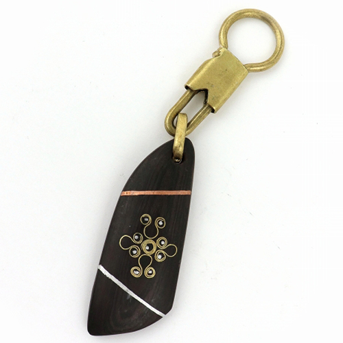 黒檀象眼キーホルダー　柄アソート